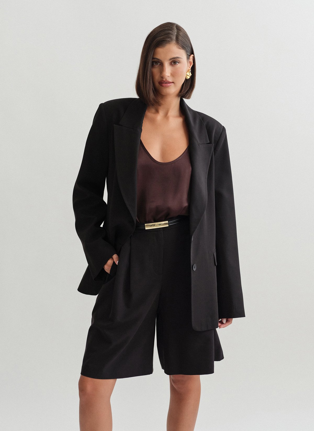 Γυναικείο  oversized μπλέιζερ με τσέπες