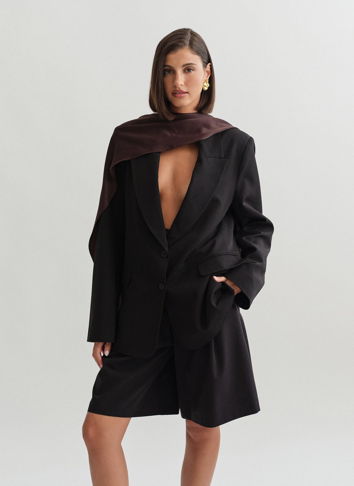Γυναικείο  oversized μπλέιζερ με τσέπες