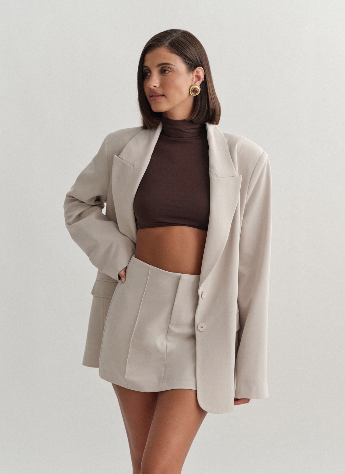 Γυναικείο  oversized μπλέιζερ με τσέπες