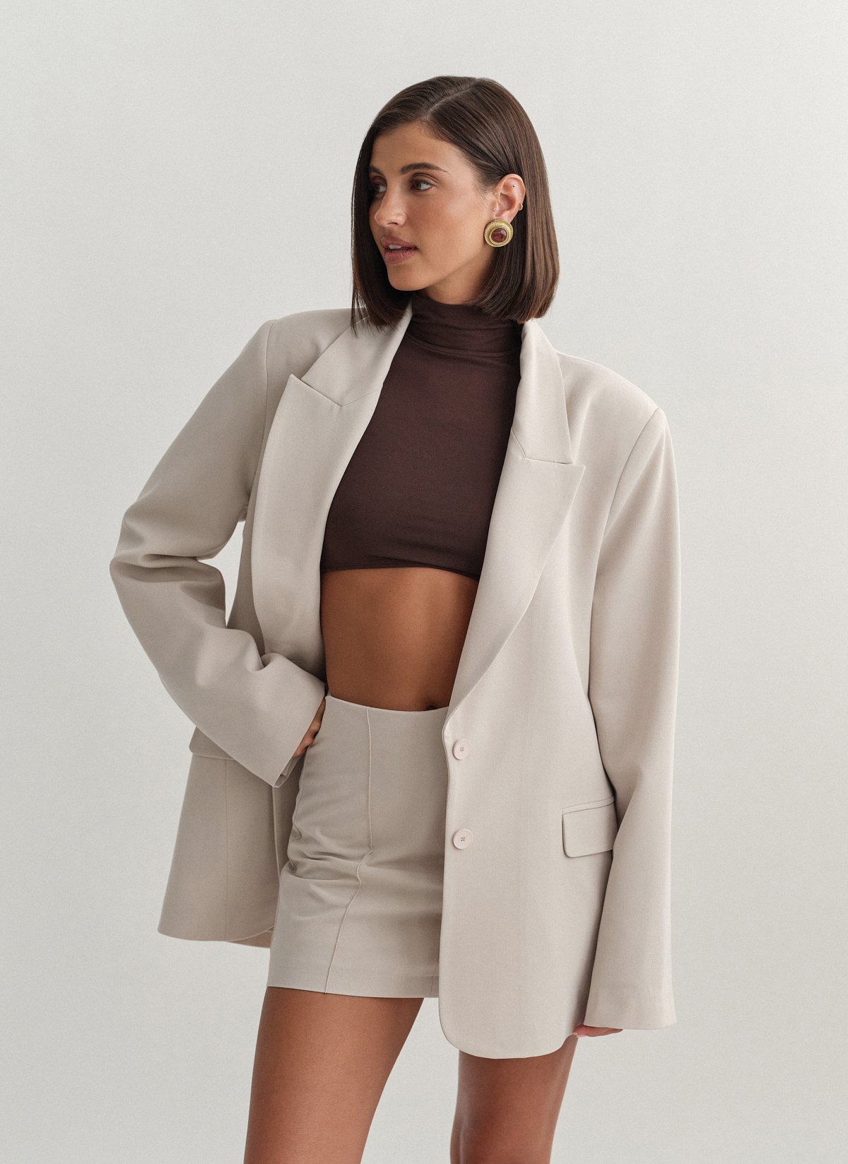 Γυναικείο  oversized μπλέιζερ με τσέπες