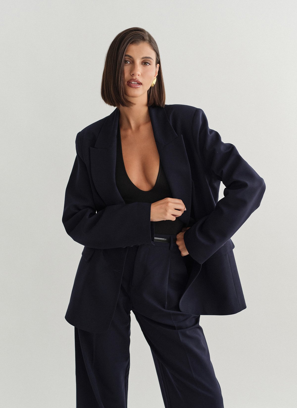 Γυναικείο  oversized μπλέιζερ με τσέπες