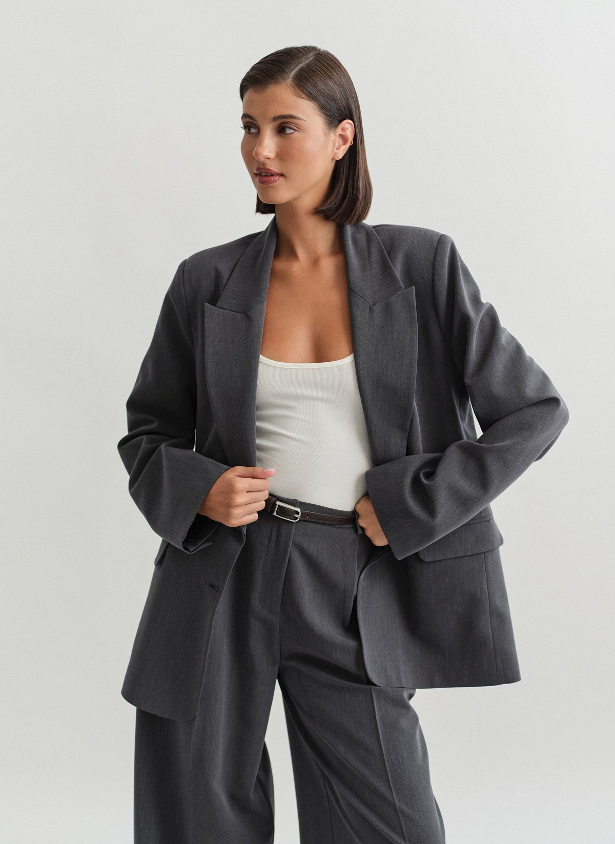 Γυναικείο  oversized μπλέιζερ με τσέπες