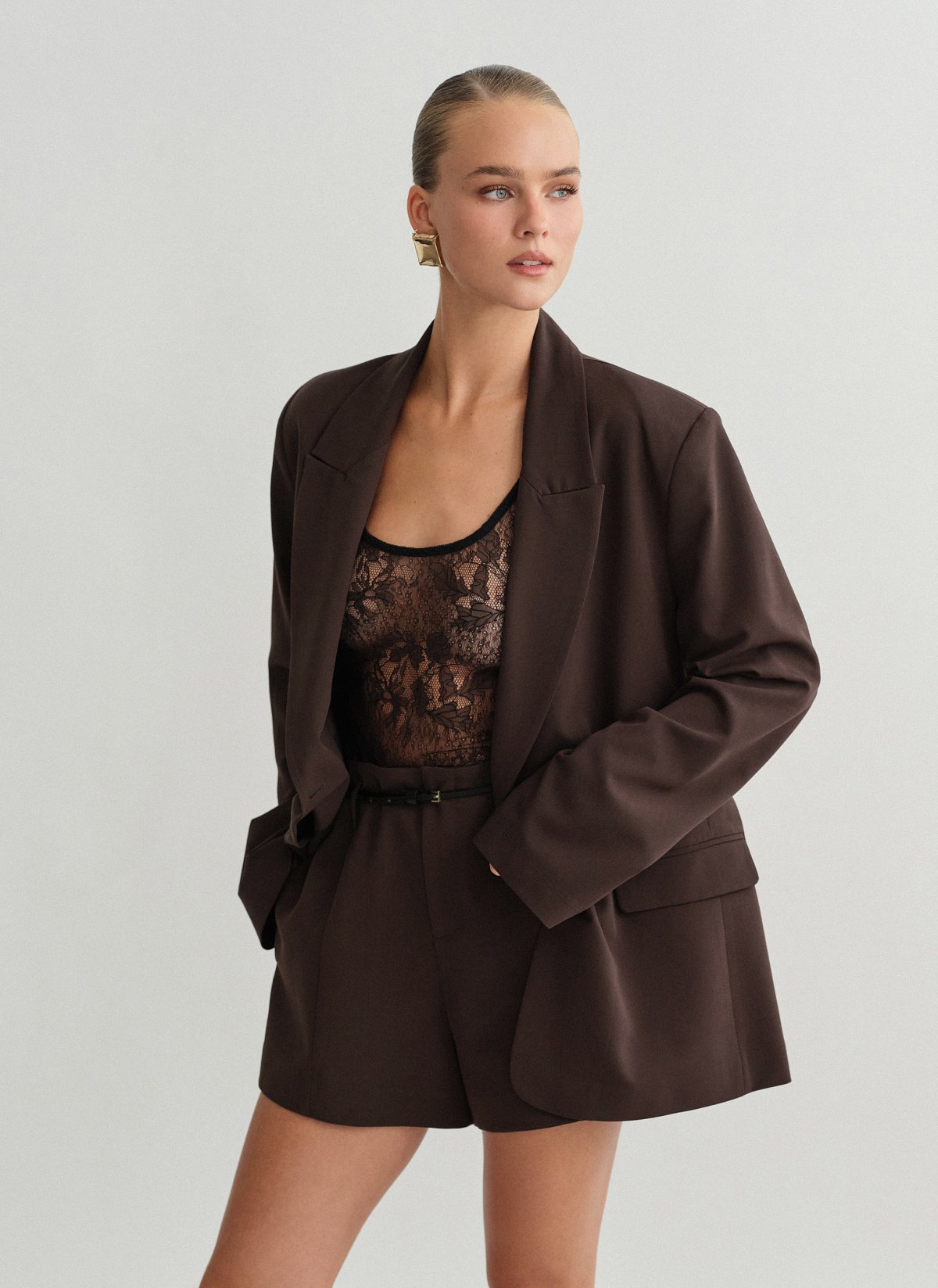 Basic oversized μπλέιζερ-3