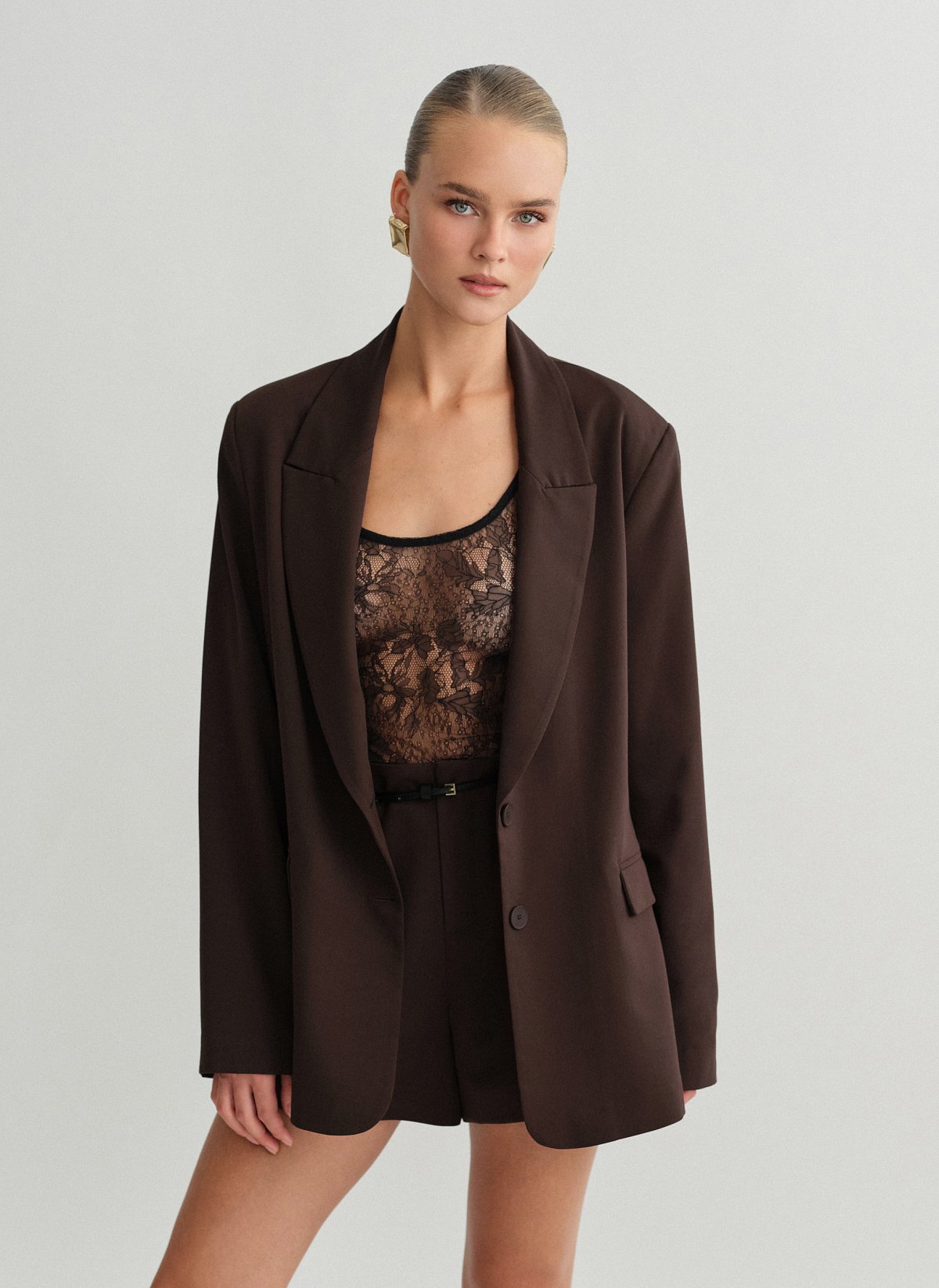 Basic oversized μπλέιζερ-4