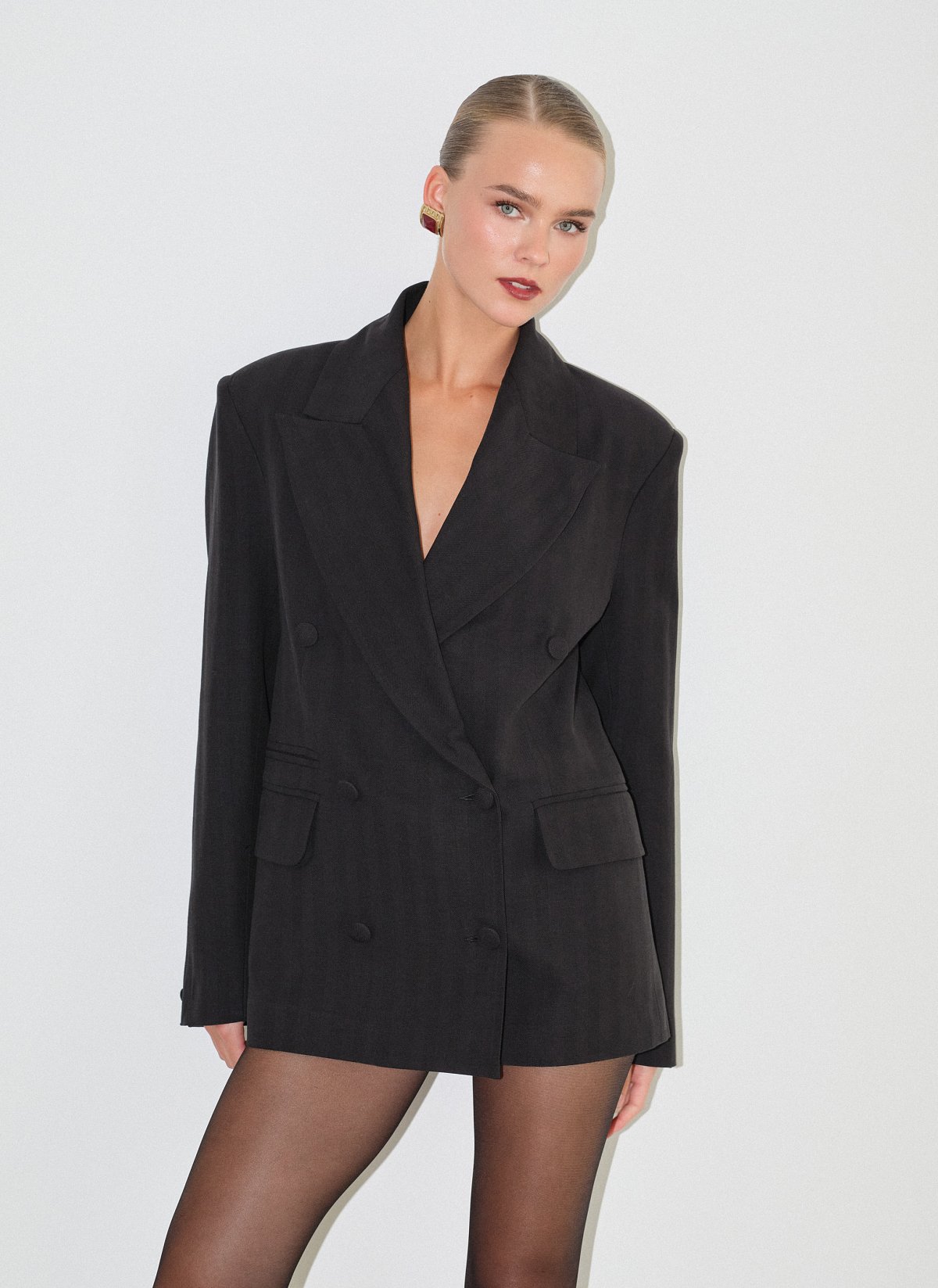 Oversized double-breasted blazer with stripes-25