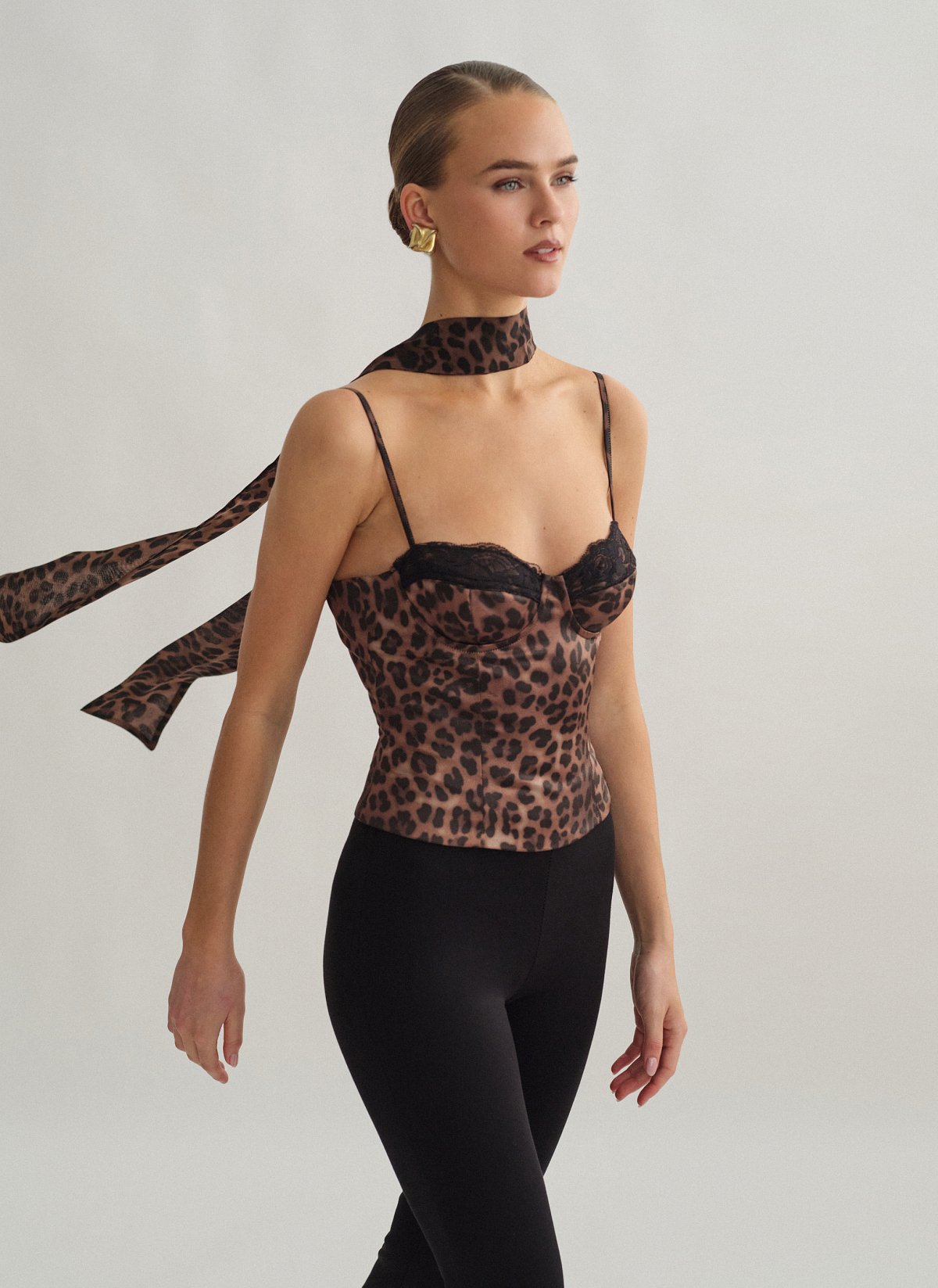 Σατέν κορσέ τοπ animal print-1