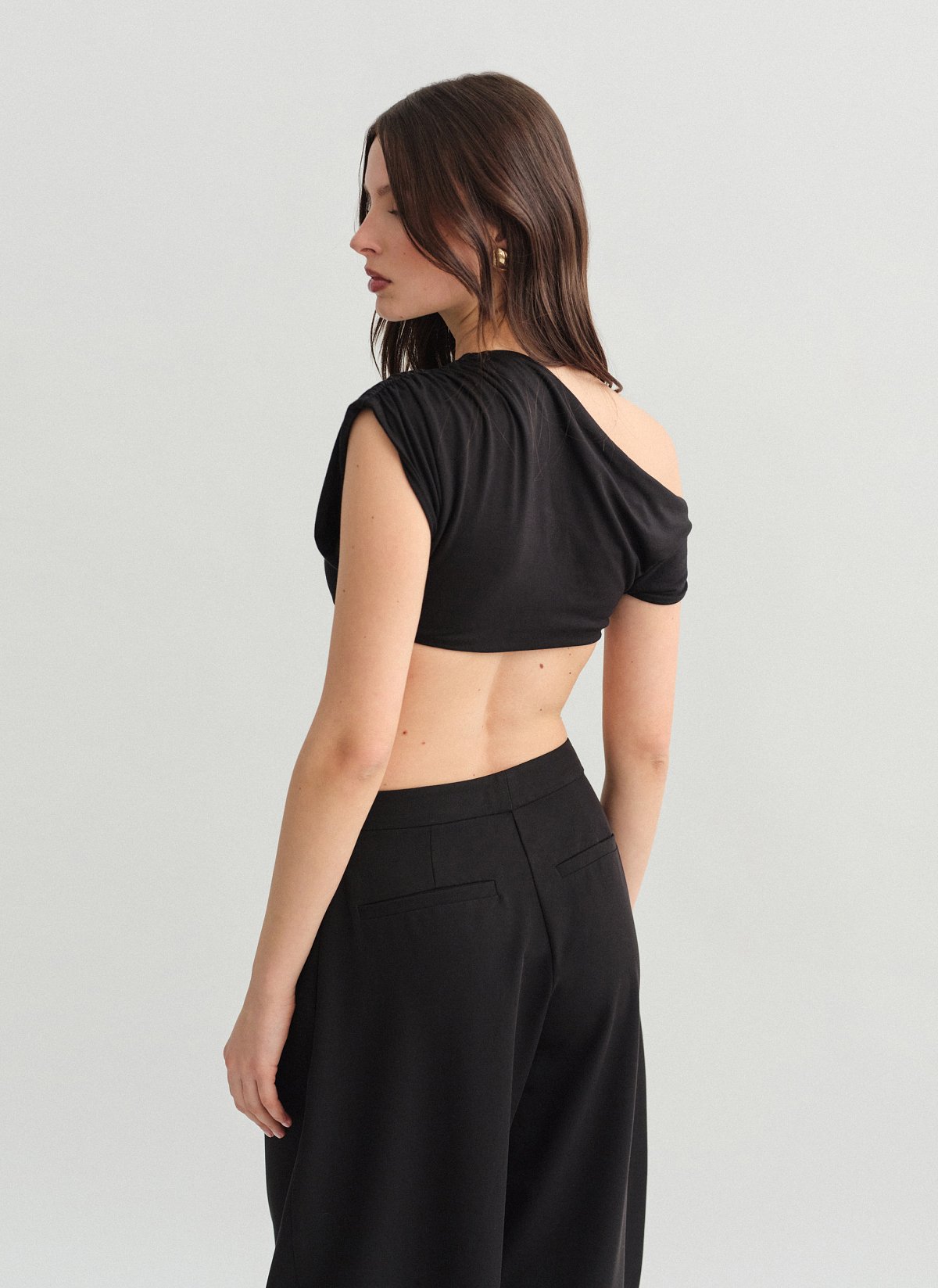 One-shoulder crop τοπ bamboo-6