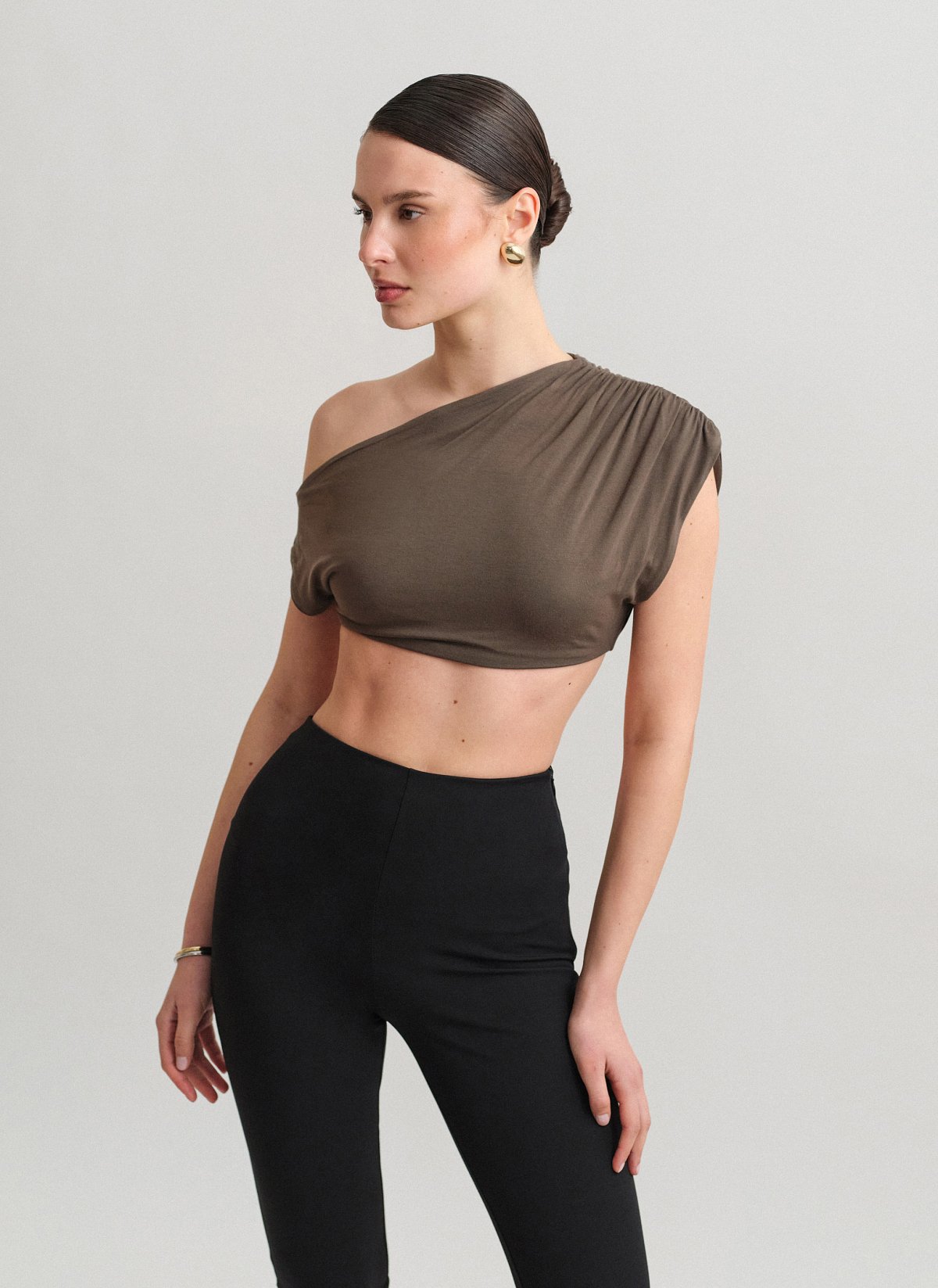 One-shoulder crop τοπ bamboo-8