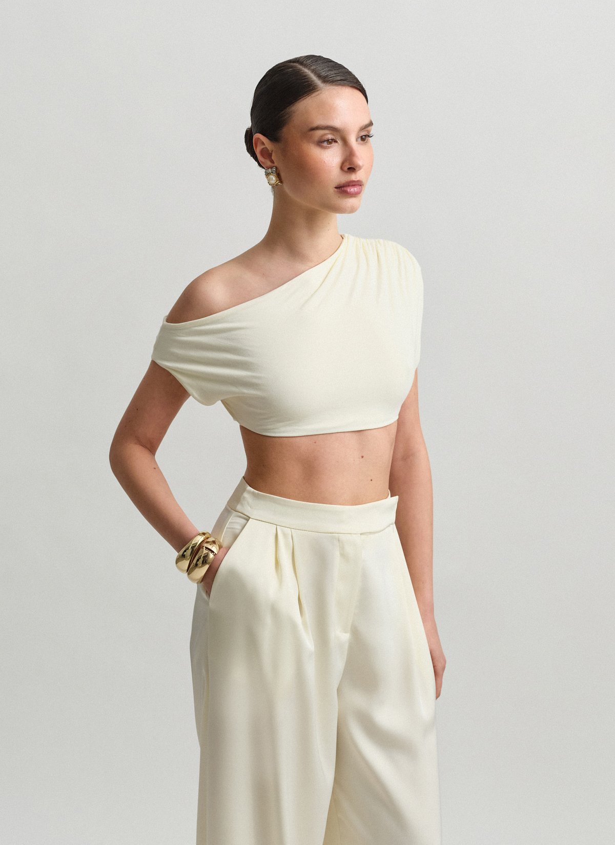 One-shoulder crop τοπ bamboo-2