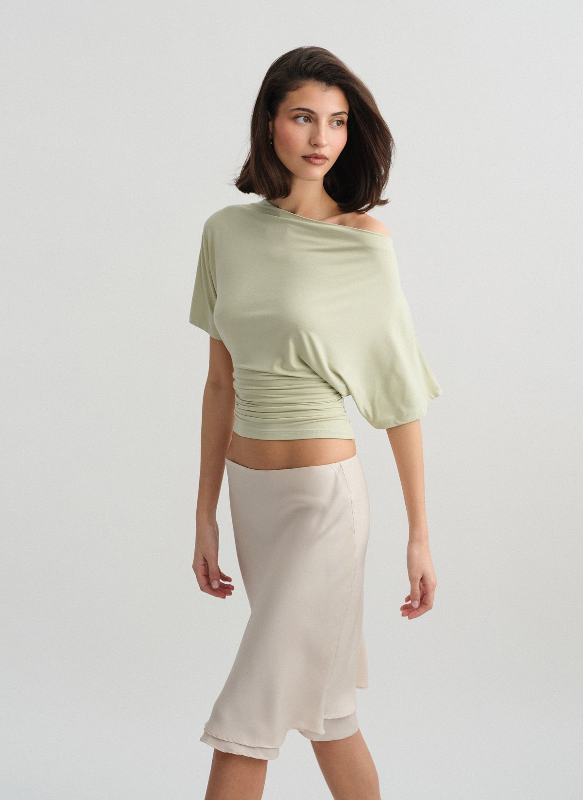 Bamboo fitted one-shoulder blouse-16