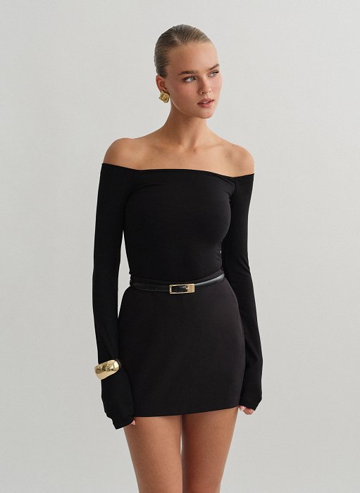 Γυναικεία μακρυμάνικη off-shoulder μπλούζα bamboo