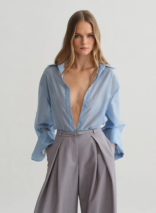 Γυναικείο oversized ημιδιάφανο πουκάμισο