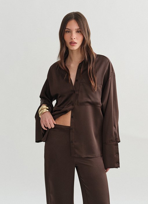 Προϊόν: Σατέν oversized πουκάμισο