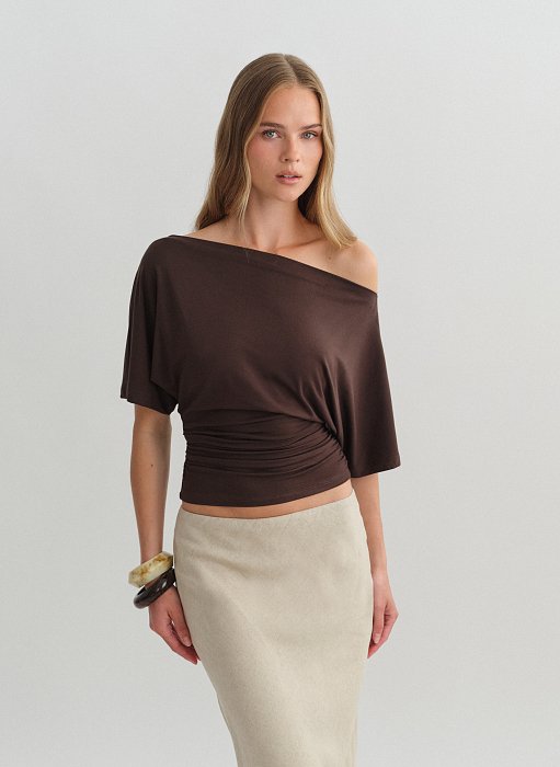 Προϊόν: Μεσάτη one-shoulder μπλούζα bamboo