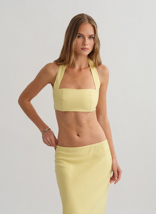 Προϊόν: Λινό halter crop τοπ
