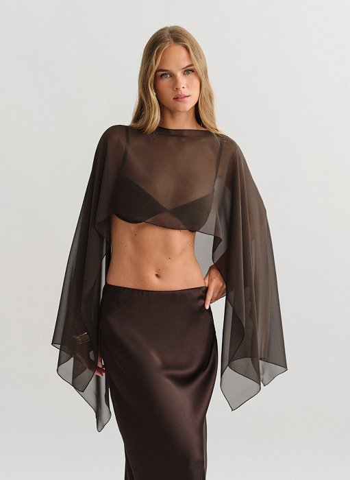 Product: Semi-sheer short cape