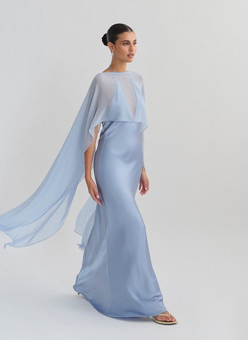 Προϊόν: Σατέν halter maxi φόρεμα